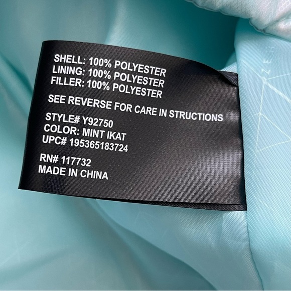 Zeroxposur Quilted Puffer Jacket Women’s Size XL Mint White Water Wind Resistant - Picture 8 of 8